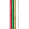 Hallmark Christmas Wrapping Paper Rolls – Solid Red, Green, Gold Metallic Foil Gift Wrap Paper (Set of 3 Rolls: 60 sq. ft. ttl.) for Holiday Parties, Hanukkah, Winter Weddings(Metallic Red  Green  Gold)
