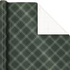 Hallmark Holiday Plaid Wrapping Paper with Cutlines and Optional DIY Bow Templates on Reverse (3-Pack: 120 Sq. Ft. Ttl) Red Toile, Black Buffalo Check, Plaid for Christmas, Birthdays, Weddings, Crafts(Elegant Poinsettia  Merry Christmas  and Green Plaid)