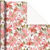 Hallmark Holiday Plaid Wrapping Paper with Cutlines and Optional DIY Bow Templates on Reverse (3-Pack: 120 Sq. Ft. Ttl) Red Toile, Black Buffalo Check, Plaid for Christmas, Birthdays, Weddings, Crafts(Elegant Poinsettia  Merry Christmas  and Green Plaid)