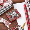 Hallmark Holiday Plaid Wrapping Paper with Cutlines and Optional DIY Bow Templates on Reverse (3-Pack: 120 Sq. Ft. Ttl) Red Toile, Black Buffalo Check, Plaid for Christmas, Birthdays, Weddings, Crafts(Red Toile  Black Buffalo Check  Plaid)