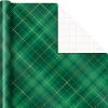 Hallmark Holiday Plaid Wrapping Paper with Cutlines and Optional DIY Bow Templates on Reverse (3-Pack: 120 Sq. Ft. Ttl) Red Toile, Black Buffalo Check, Plaid for Christmas, Birthdays, Weddings, Crafts(Gold Trees  Emerald Green Plaid  Gold Geometric Snowflakes)