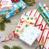 Hallmark Holiday Wrapping Paper Rolls – Rustic Christmas Gift Wrap Paper (Set of 3 Reversible Rolls: 120 sq. ft. ttl.) Plaid, Barn, Red Truck, Moose, Woodland Scenes(Rustic Santa  Papercraft Snowmen  Candy Canes  Stripes  Snowflakes  “Merry Christmas to You”)