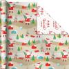 Hallmark Holiday Wrapping Paper Rolls – Rustic Christmas Gift Wrap Paper (Set of 3 Reversible Rolls: 120 sq. ft. ttl.) Plaid, Barn, Red Truck, Moose, Woodland Scenes(Rustic Santa  Papercraft Snowmen  Candy Canes  Stripes  Snowflakes  “Merry Christmas to You”)