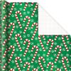 Image Arts Blue Christmas Wrapping Paper with Cut Lines on Reverse (4 Rolls: 120 sq. ft. ttl) Snowmen, Snowflakes, Blue and White Stripes(Stripes  Candy Cane  Trees  Snowman)