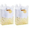 Hallmark 13″ Large Gift Bag with Tissue Paper (Gold Foil Dots on Silver) for Graduations, Engagements, Bridal Showers, Weddings, Valentines Day, Holidays, Christmas, Any Occasion(Large (Pack of 2))
