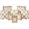 Hallmark Assorted Christmas Gift Bags, Recyclable Kraft Brown with Snowflake, Plaid and Trees (8 Bags: 3 Small 6″, 3 Medium 9″, 2 Large 13″) for Holiday Parties, Hanukkah, Winter Weddings(Kraft Snowflakes  Plaid  Christmas Trees)