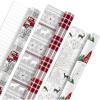 Hallmark Holiday Wrapping Paper Rolls – Rustic Christmas Gift Wrap Paper (Set of 3 Reversible Rolls: 120 sq. ft. ttl.) Plaid, Barn, Red Truck, Moose, Woodland Scenes(Plaid  Barn  Red Truck  Moose  Woodland Scenes)