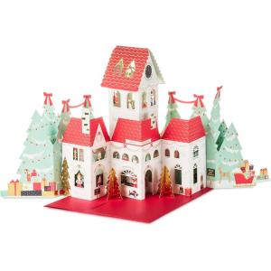 Hallmark Paper Wonder Big Pop-Up Christmas Card (Santa’s Workshop) Accordion Fold-Out Table Decoration