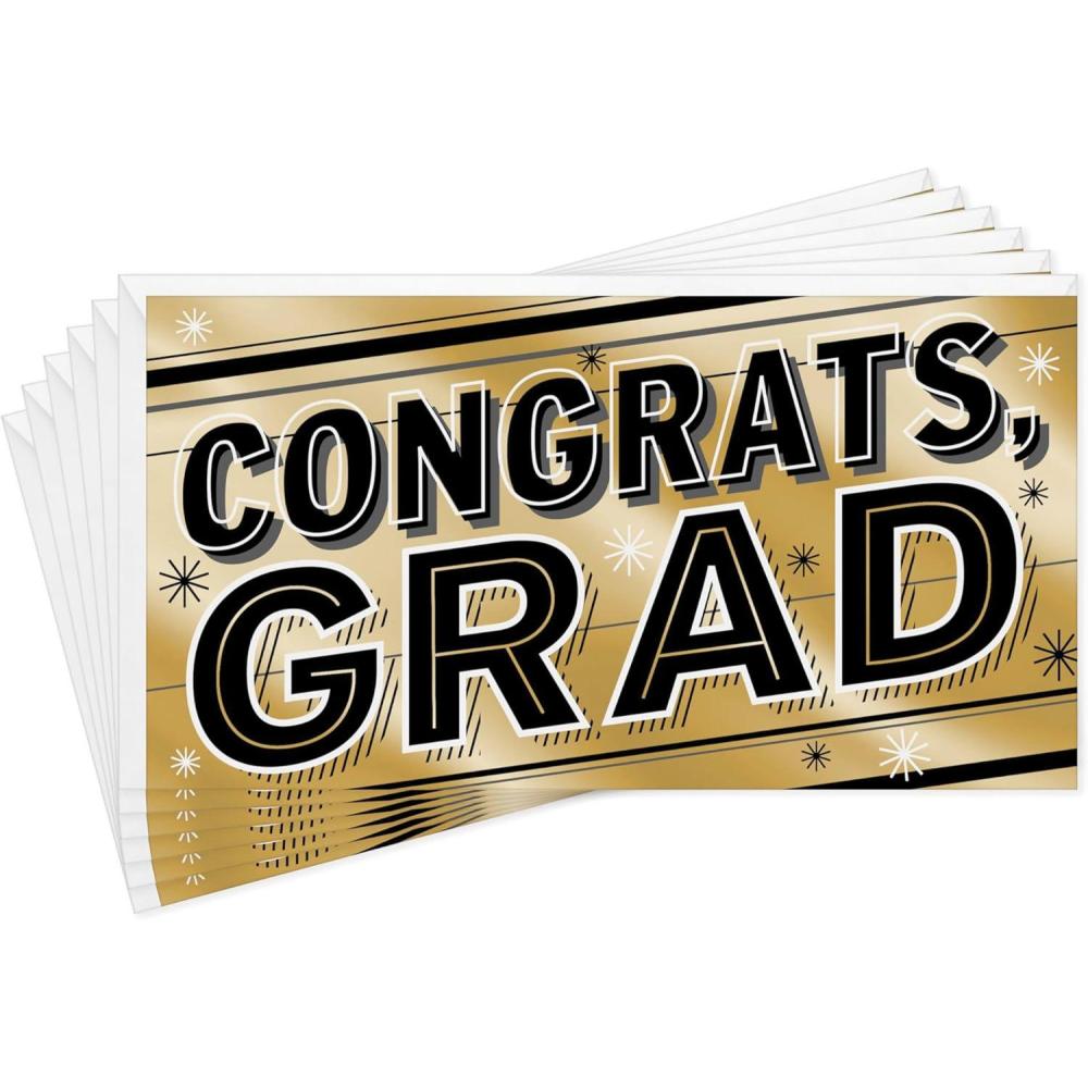 imageHallmark Graduation Money Holders or Gift Card Holders Gold Foil Congrats Grad 6 Cards with EnvelopesCongrats Gold Foil  6 Money Holder Cards