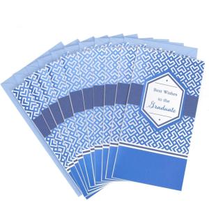 Hallmark Graduation Money Holders or Gift Card Holders, Gold Foil Congrats Grad (6 Cards with Envelopes)(Best Wishes  10 Money Holders with Envelopes)