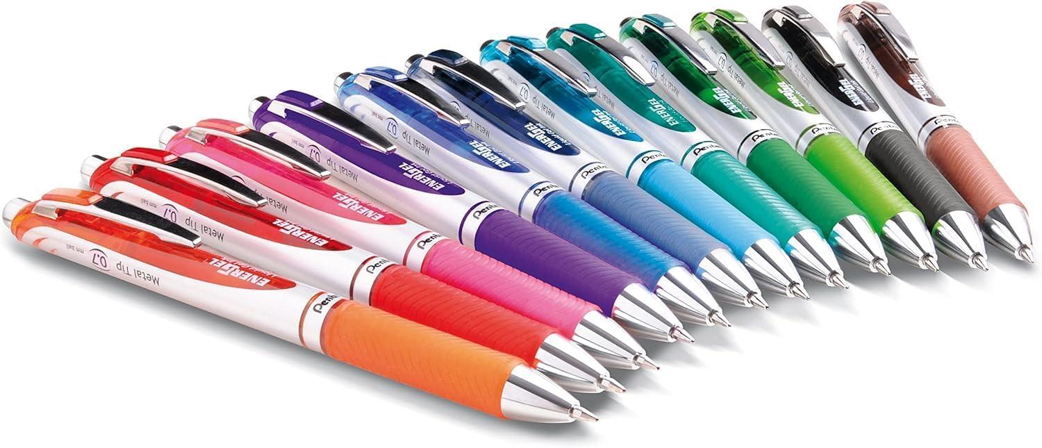 imageHallmark Birthday Cards Assorted 12 Count with Envelopes and Pentel EnerGel RTX Retractable Liquid Gel Pens Pack of 12