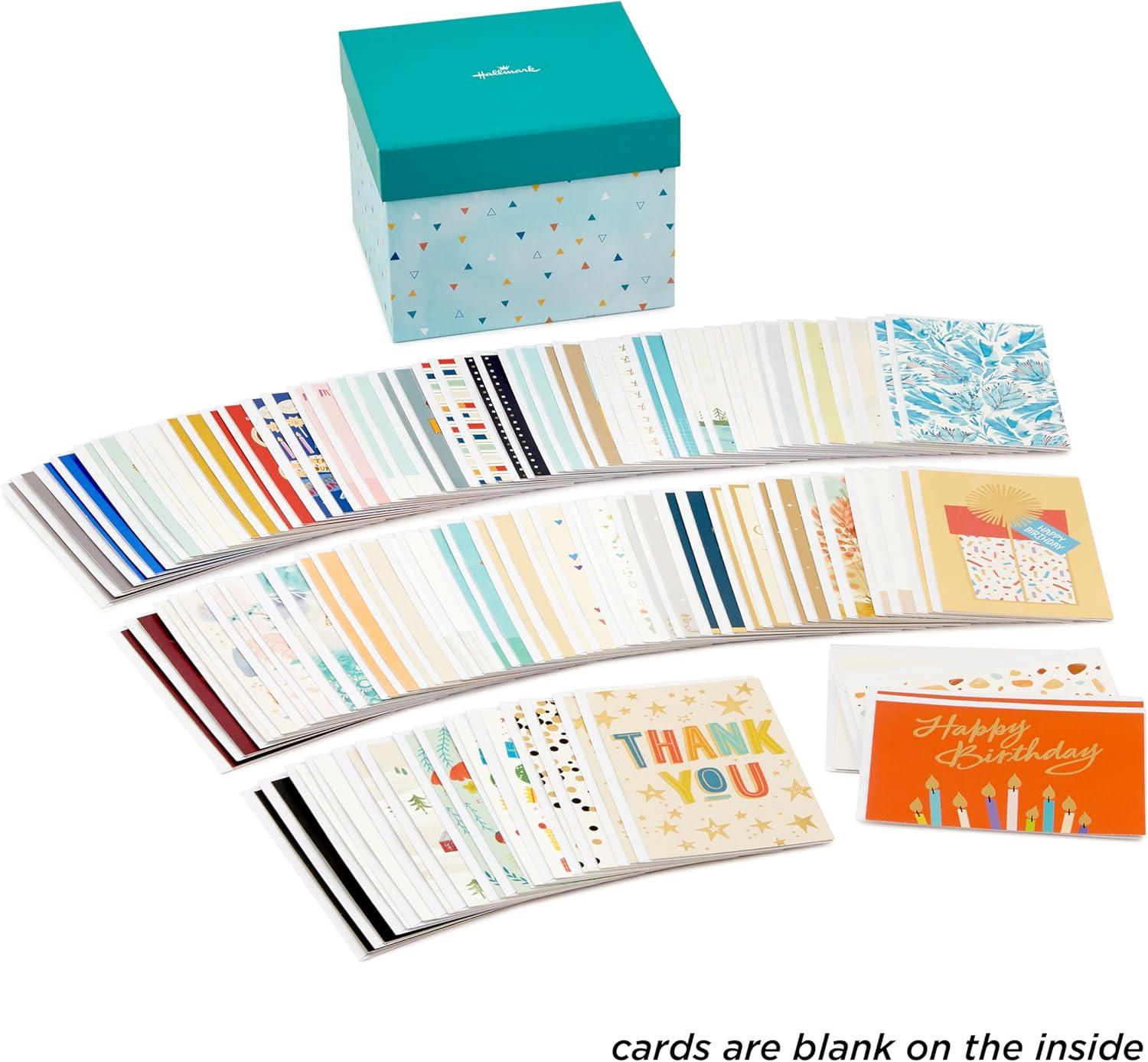 imagePentel Mini RSVP Stick Ballpoint Pens Pack of 12 and Hallmark All Occasion Boxed Set of Greeting Cards Pack of 100 for Birthday Thank You Sympathy Wedding Baby Showers