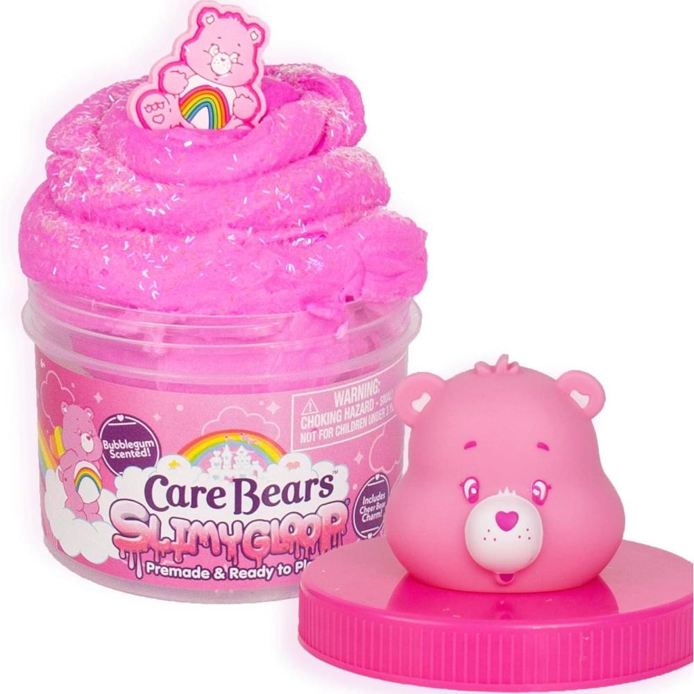 imageRainbow Brite Scented Cloud Slime VanillaScented Collectible Charm White Iridescent Tinsel ampamp Reusable Container with Topper Cute Stuff for Kids Colorful Fidget Toys Goody Bags StuffersCare Bears  Bubblegum