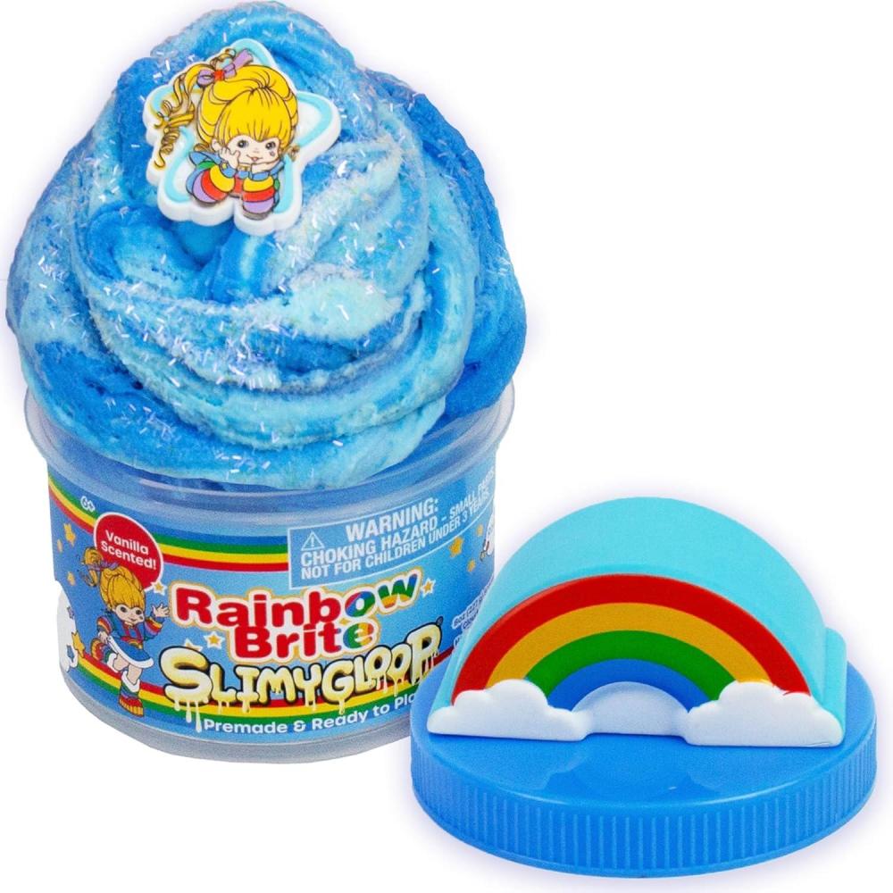 imageRainbow Brite Scented Cloud Slime VanillaScented Collectible Charm White Iridescent Tinsel ampamp Reusable Container with Topper Cute Stuff for Kids Colorful Fidget Toys Goody Bags StuffersRainbow Brite  Vanilla