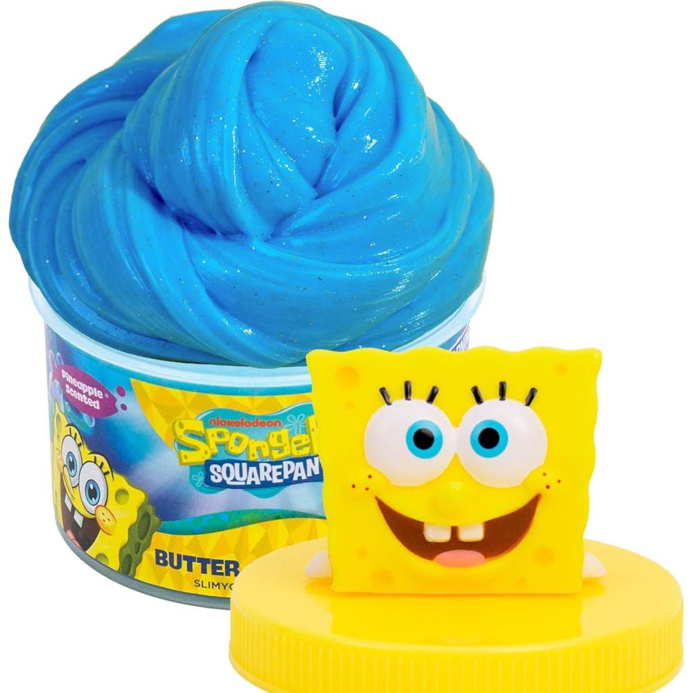 imageRainbow Brite Scented Cloud Slime VanillaScented Collectible Charm White Iridescent Tinsel ampamp Reusable Container with Topper Cute Stuff for Kids Colorful Fidget Toys Goody Bags StuffersSpongeBob  Pineapple