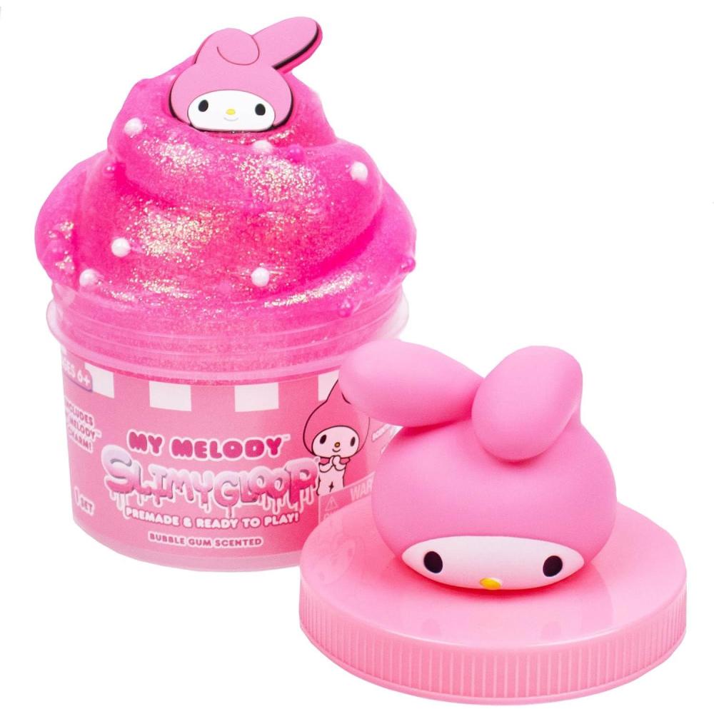 imageRainbow Brite Scented Cloud Slime VanillaScented Collectible Charm White Iridescent Tinsel ampamp Reusable Container with Topper Cute Stuff for Kids Colorful Fidget Toys Goody Bags StuffersMy Melody  Bubblegum