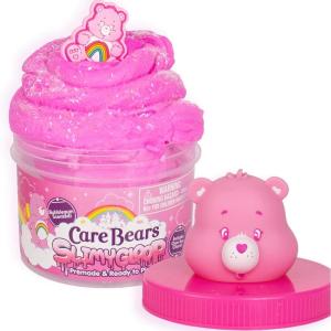 Rainbow Brite Scented Cloud Slime, Vanilla-Scented, Collectible Charm, White Iridescent Tinsel, & Reusable Container with Topper, Cute Stuff for Kids, Colorful Fidget Toys, Goody Bags Stuffers(Care Bears – Bubblegum)