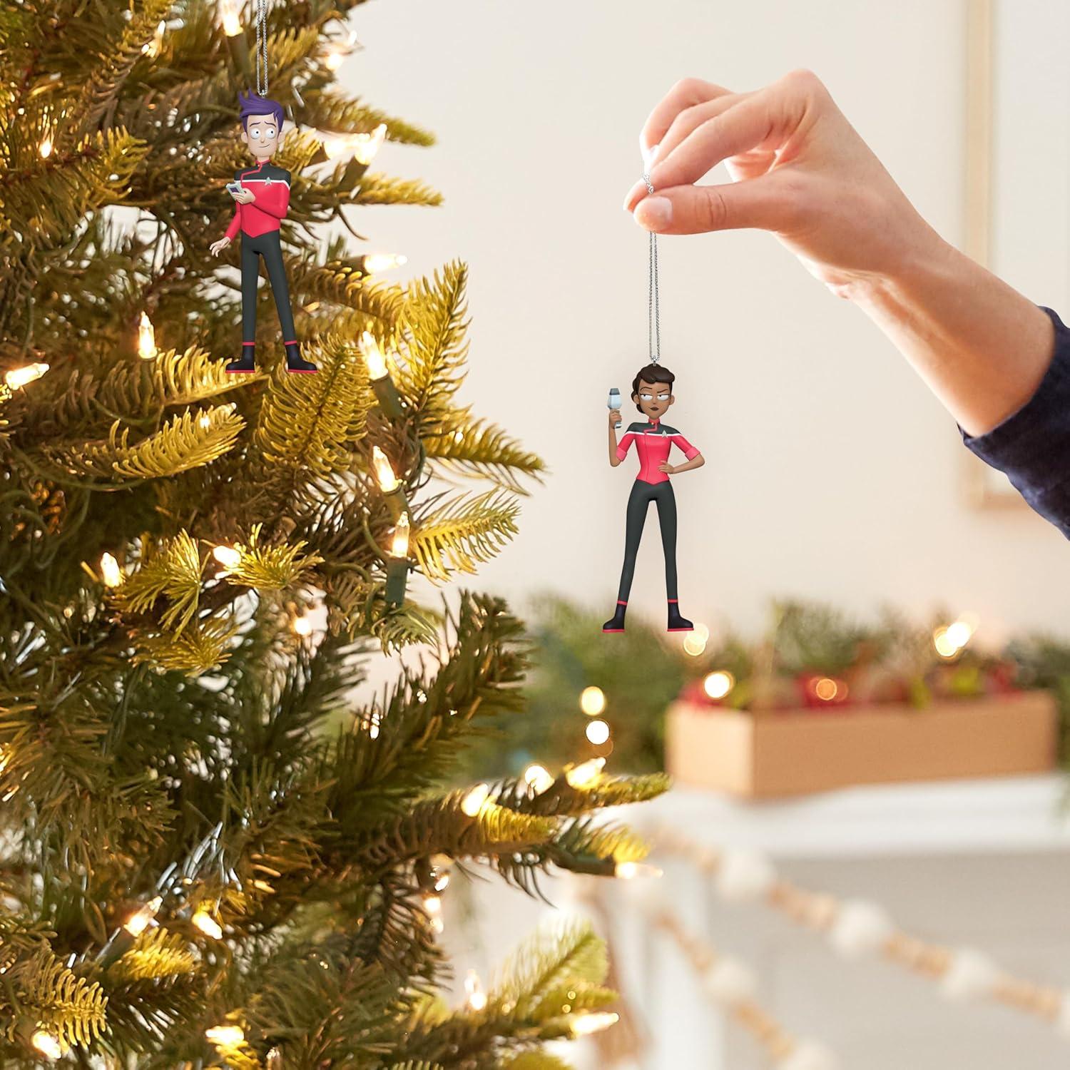 imageHallmark Keepsake Christmas Ornament 2025 Star Trek Strategic Operations Simulator Arcade Game with Light and Sound Gifts for TrekkiesEnsigns Beckett Mariner and Bradward Boimler