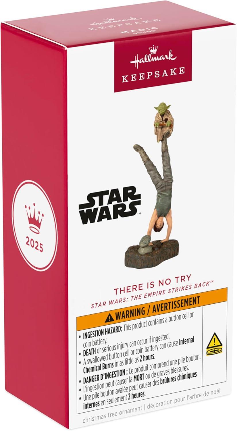 imageHallmark Keepsake Christmas Ornament 2025 Star Wars The Empire Strikes Back There is No Try with Sound Gifts for Star Wars FansThere Is No Try