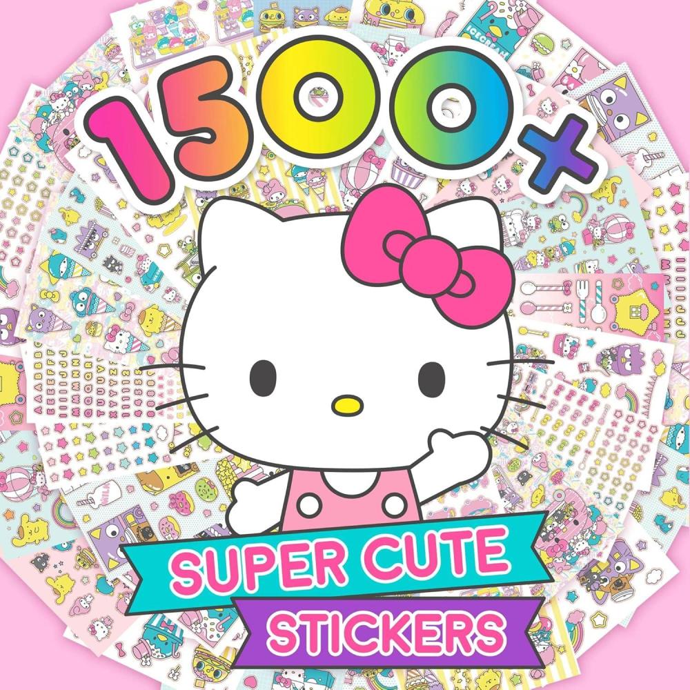 imageRainbow Brite 1500 Sticker Book Mega Sticker Pack Cute Stickers for Teens Kids ampamp Teachers Retro Stationery Supplies Kids Crafts Essentials Classroom Prizes Gifts for 4 Year Old GirlHello Kitty
