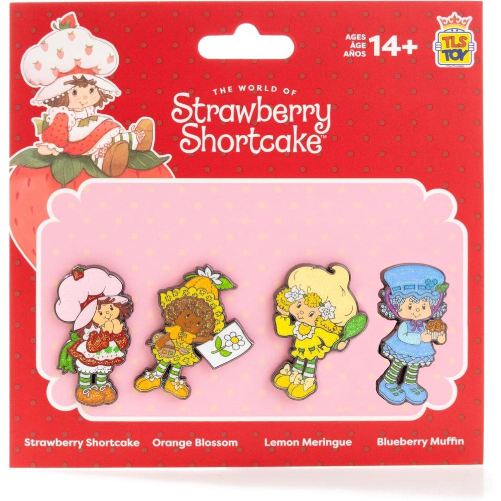 imageRainbow Brite Limited Edition 4Pack Glitter Enamel Pin Set with Rainbow Brite Twink Tickled Pink ampamp Stormy PinsStrawberry Shortcake Enamel Pins