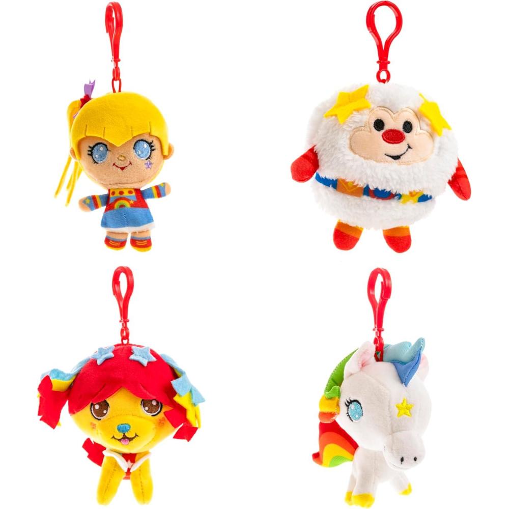 imageThe Loyal Subjects Rainbow Brite 4Pack Set with Rainbow Brite Twink Starlite Puppy Brite 4inch Plush ClipOnsRainbow Brite Backpack Clips