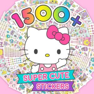 Rainbow Brite 1,500+ Sticker Book, Mega Sticker Pack, Cute Stickers for Teens, Kids, & Teachers, Retro Stationery Supplies, Kids Crafts Essentials, Classroom Prizes, Gifts for 4 Year Old Girl(Hello Kitty)