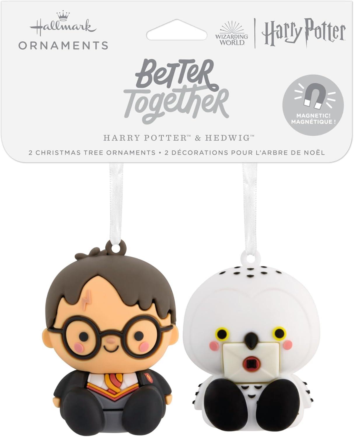 imageHallmark Better Together Harry Potter and Hedwig Magnetic Christmas Ornaments Set of 2Harry Potter  Hedwig