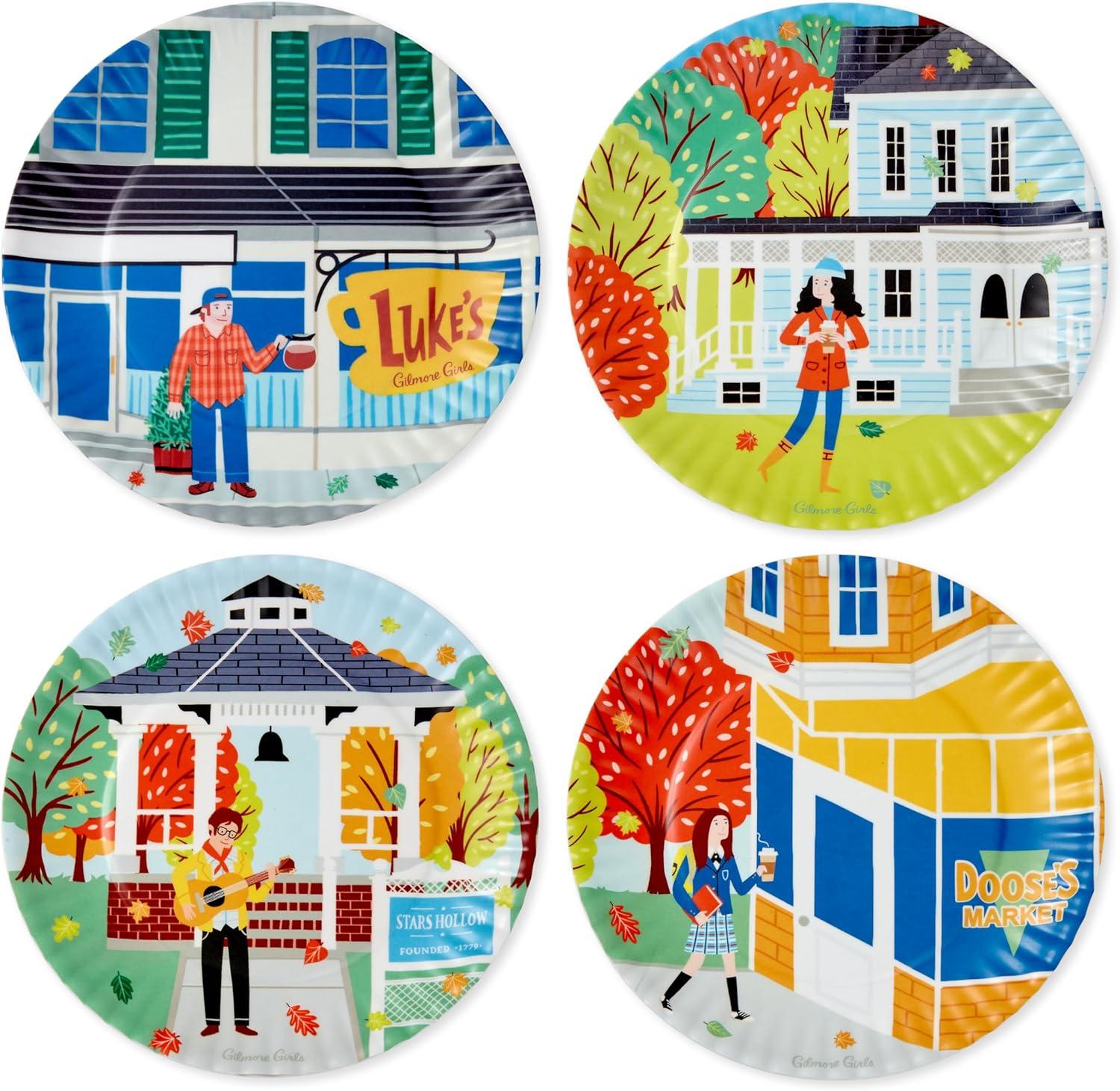 imageHallmark Gilmore Girls Appetizer Plates Set of 4 Lukes Diner Dooses Market Stars Hollow Mom Gift for Mothers Day