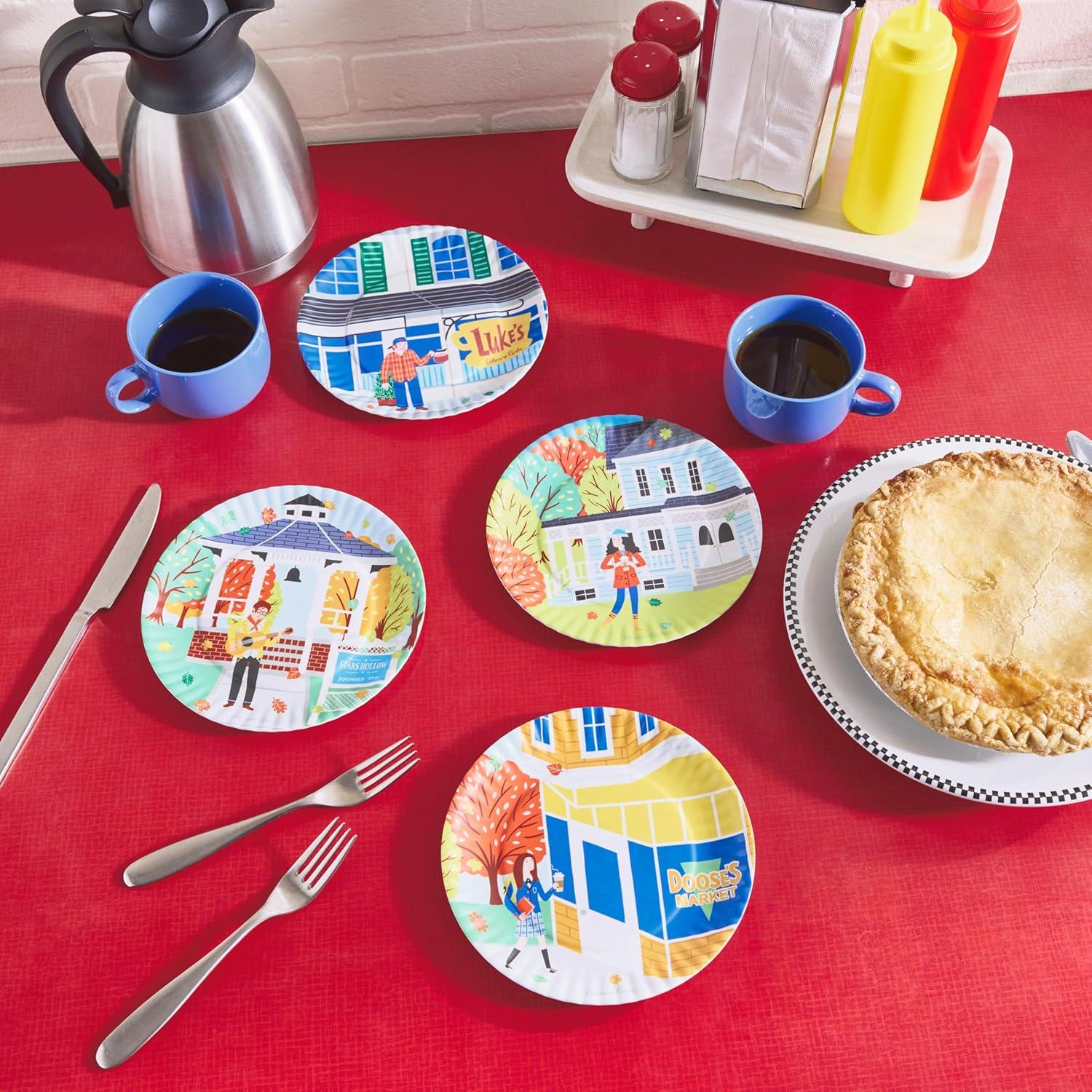 imageHallmark Gilmore Girls Appetizer Plates Set of 4 Lukes Diner Dooses Market Stars Hollow Mom Gift for Mothers Day