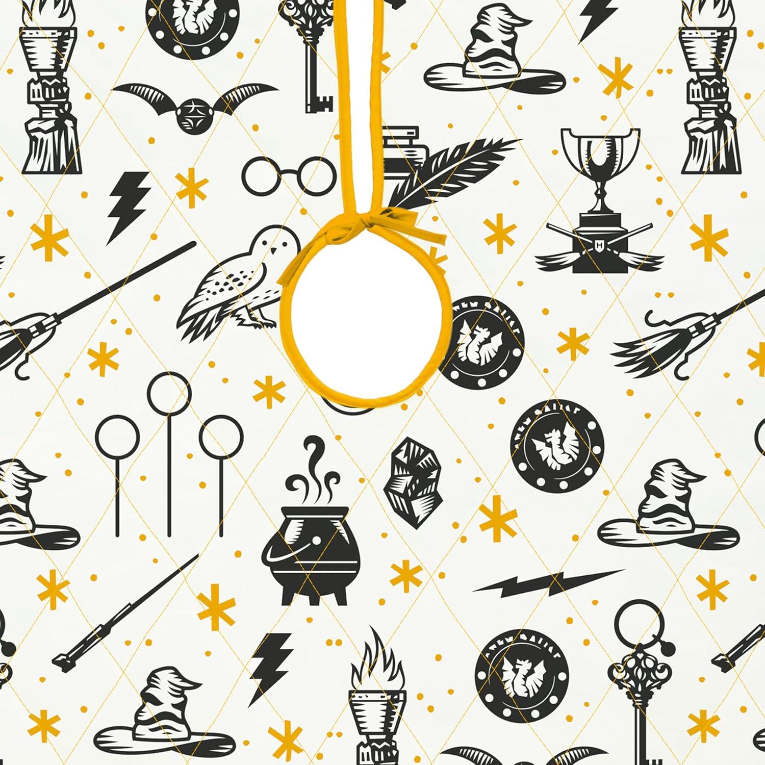 imageHallmark Harry Potter Christmas Tree Skirt Sorting Hat Quidditch Golden Snitch HedwigTree Skirt