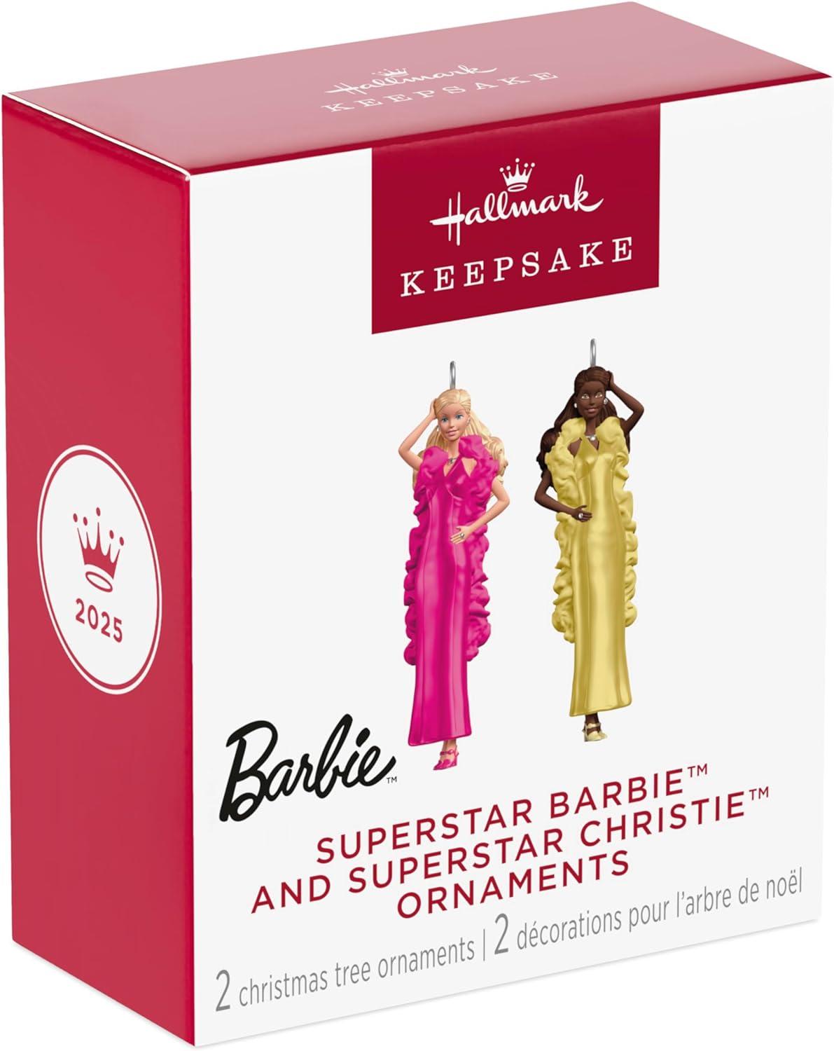 imageHallmark Keepsake Christmas Ornament 2025 Barbie Merriest Dreamhouse Musical with Light Gifts for Barbie FansSuperstar Barbie and Christie