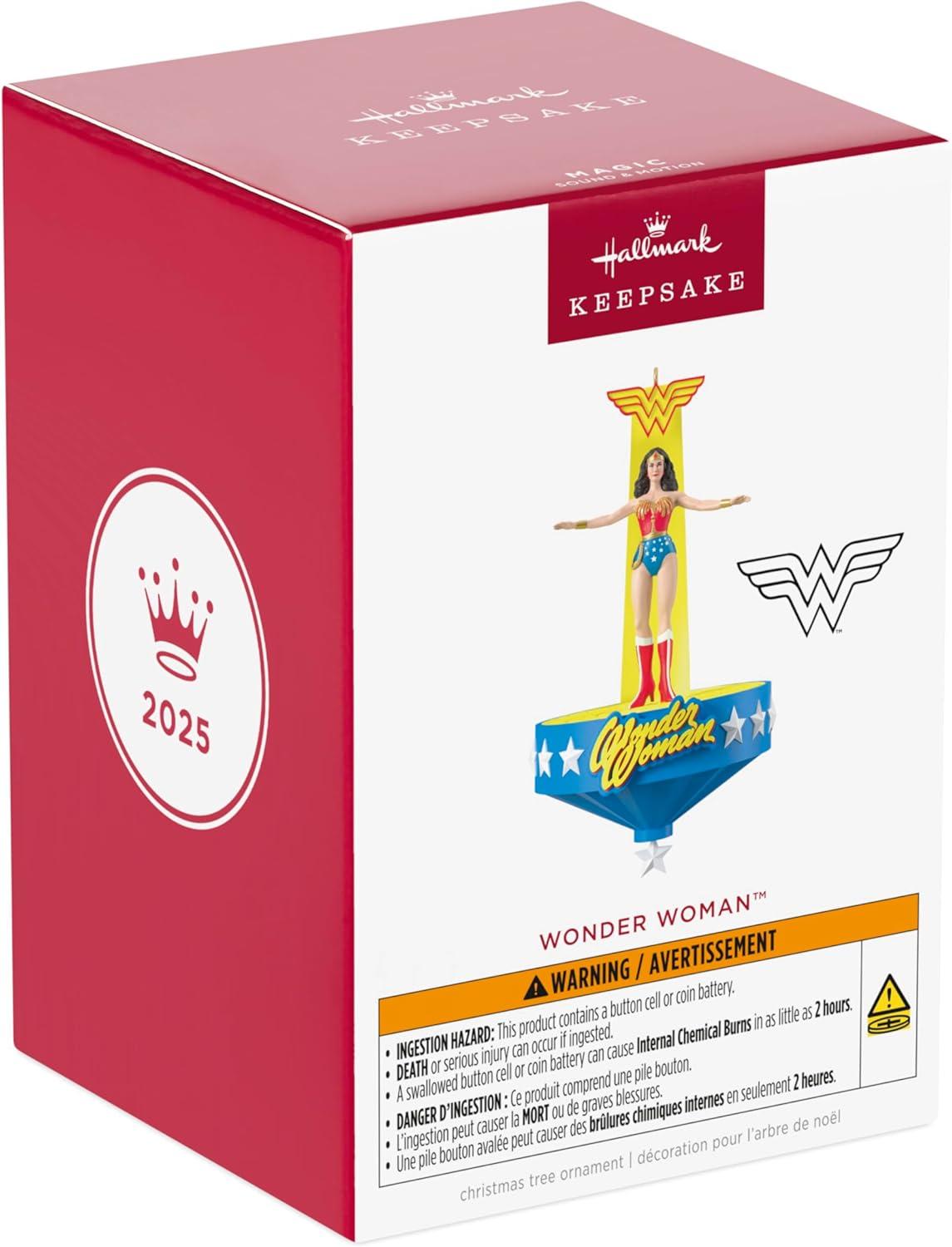 imageHallmark Keepsake Christmas Ornament 2025 DC Wonder Woman Musical with Motion Gifts for DC Comics FansWonder Woman