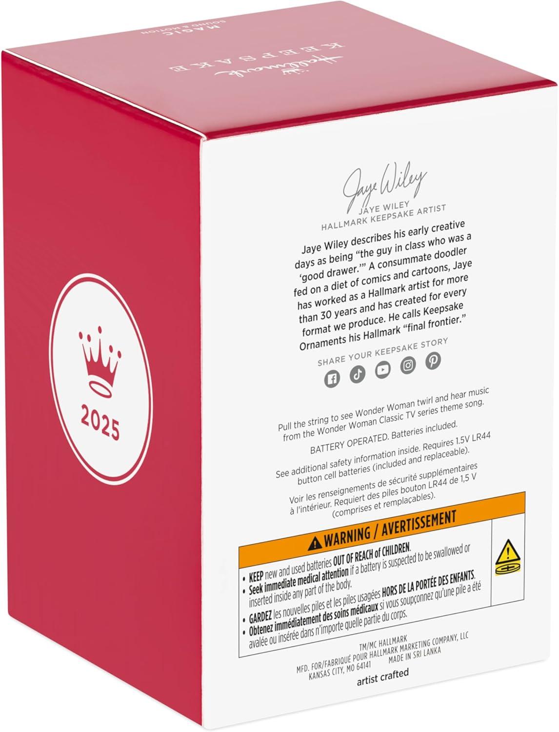 imageHallmark Keepsake Christmas Ornament 2025 DC Wonder Woman Musical with Motion Gifts for DC Comics FansWonder Woman