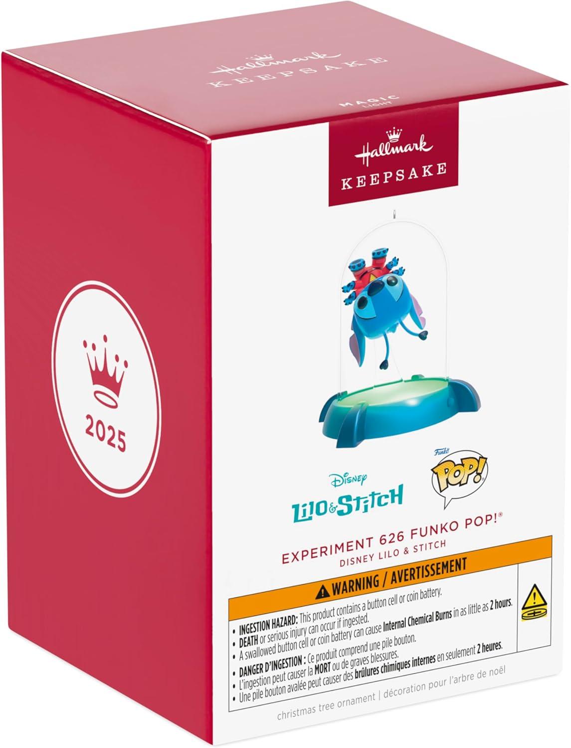 imageHallmark Keepsake Christmas Ornament 2025 Disney Lilo ampamp Stitch Experiment 626 Funko POP with Light Gifts for Disney FansExperiment 626 Funko Pop