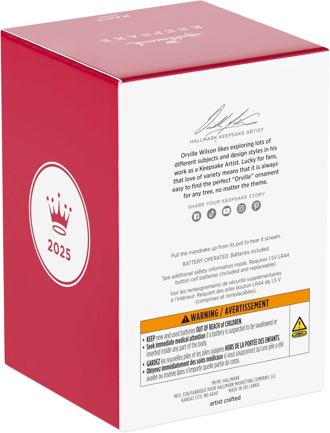 imageHallmark Keepsake Christmas Ornament 2025 Harry Potter Mandrake with Sound Gifts for Harry Potter FansPotted Mandrake