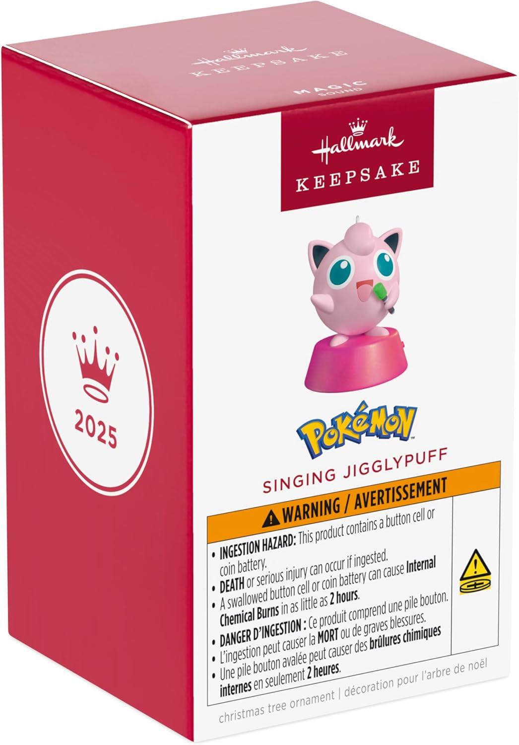 imageHallmark Keepsake Christmas Ornament 2025 Pokmon Singing Jigglypuff with Sound Gifts for Pokmon FansJigglypuff