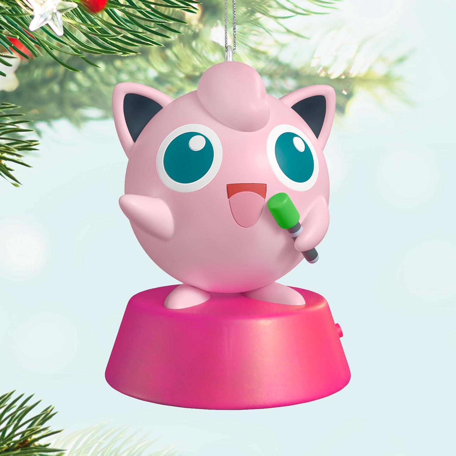 imageHallmark Keepsake Christmas Ornament 2025 Pokmon Singing Jigglypuff with Sound Gifts for Pokmon FansJigglypuff