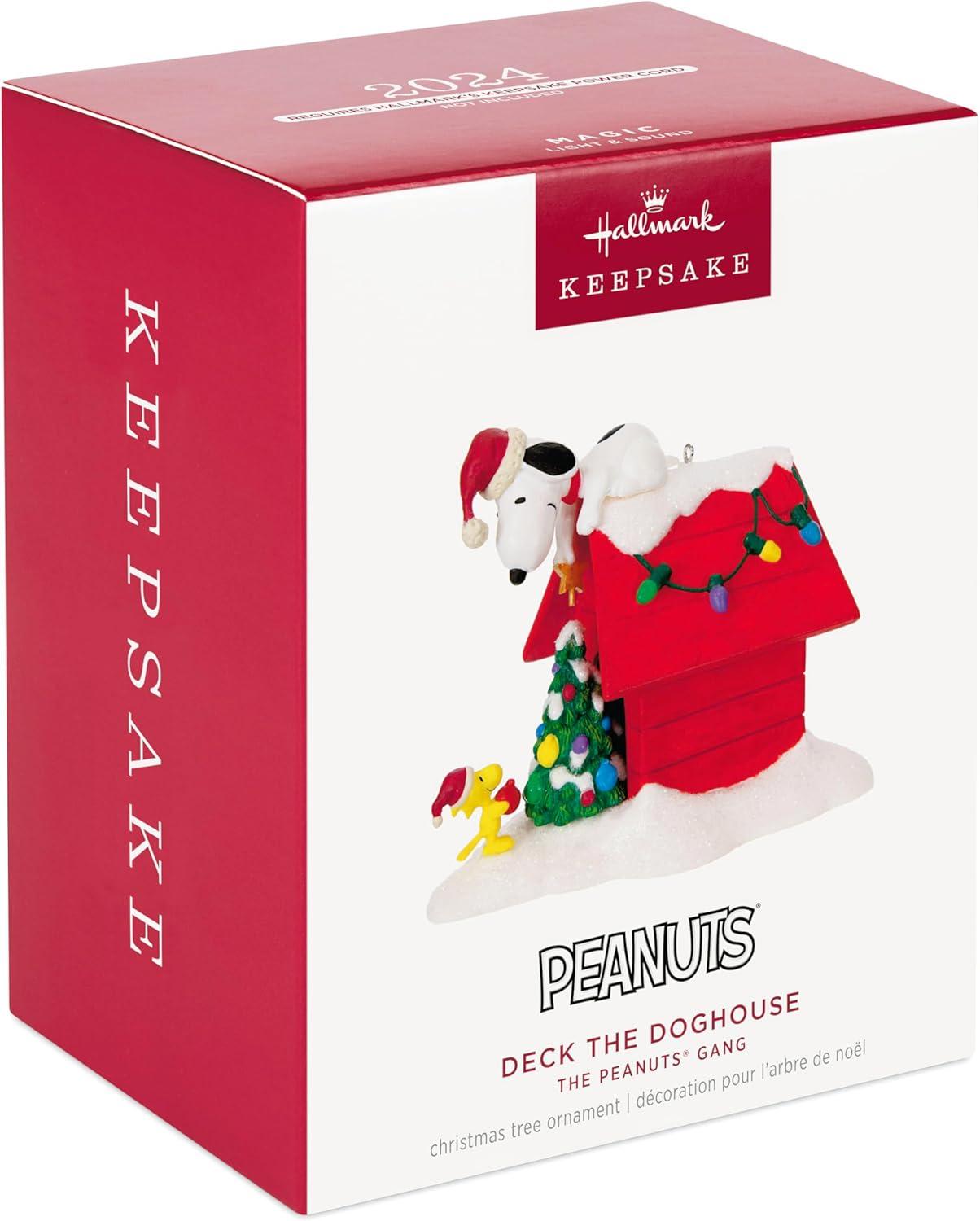 imageHallmark Keepsake Christmas Ornament 2025 The Peanuts Gang Lets Go Sledding Musical with Light and Motion Gifts for Peanuts FansDeck the Doghouse