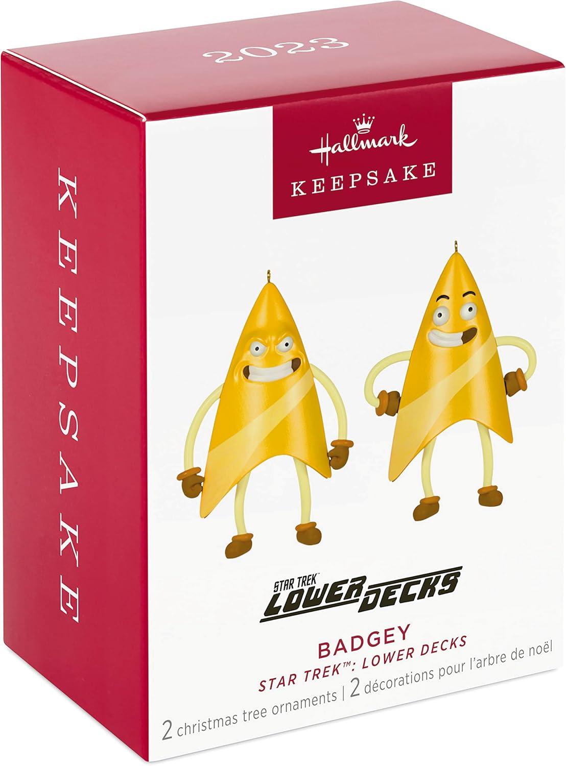 imageHallmark Keepsake Christmas Tabletop Decoration 2025 Star Trek The Next Generation Beware The Borg with Light and Sound Gifts for TrekkiesBadgey