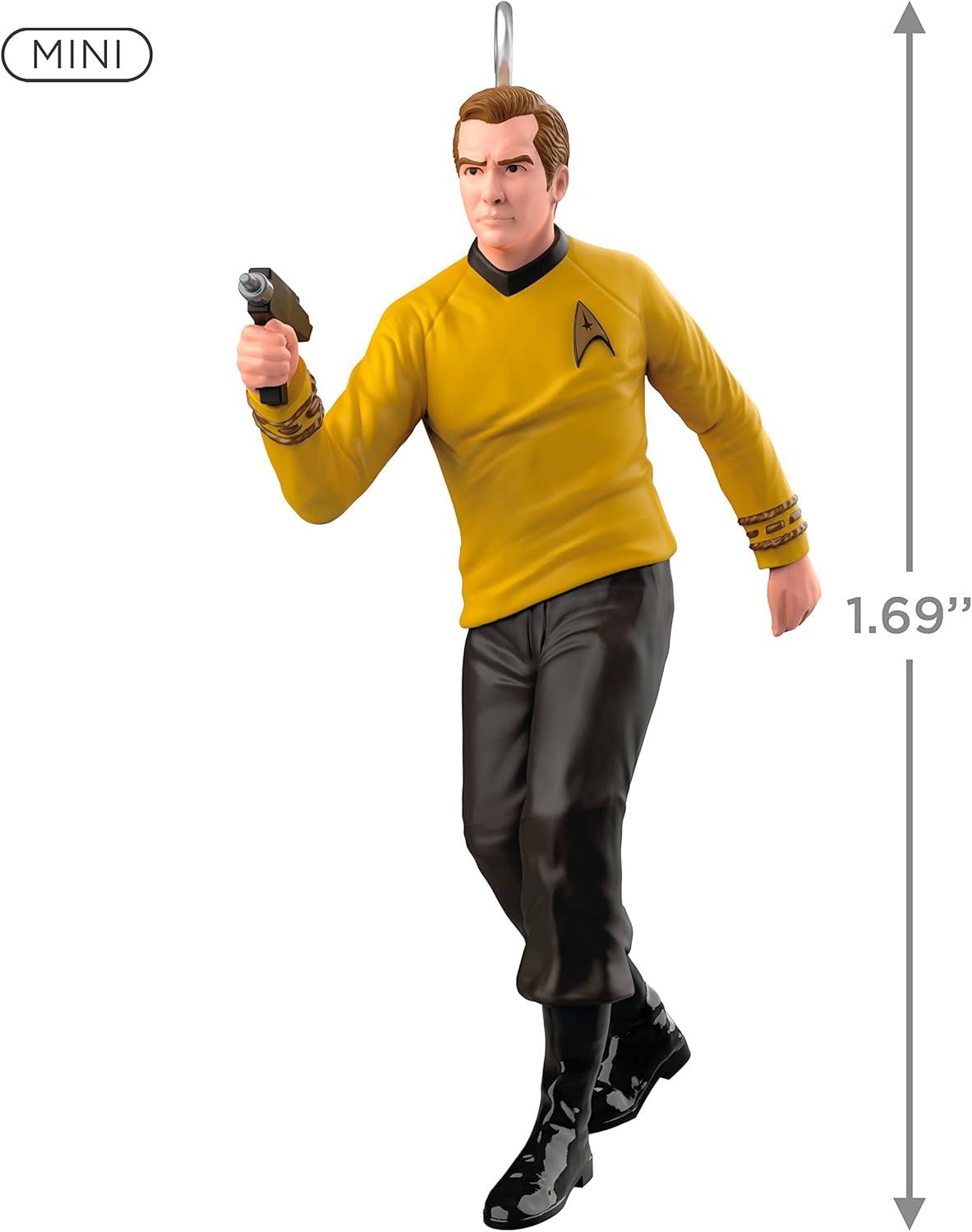 imageHallmark Keepsake Christmas Tabletop Decoration 2025 Star Trek The Next Generation Beware The Borg with Light and Sound Gifts for TrekkiesCaptain Kirk