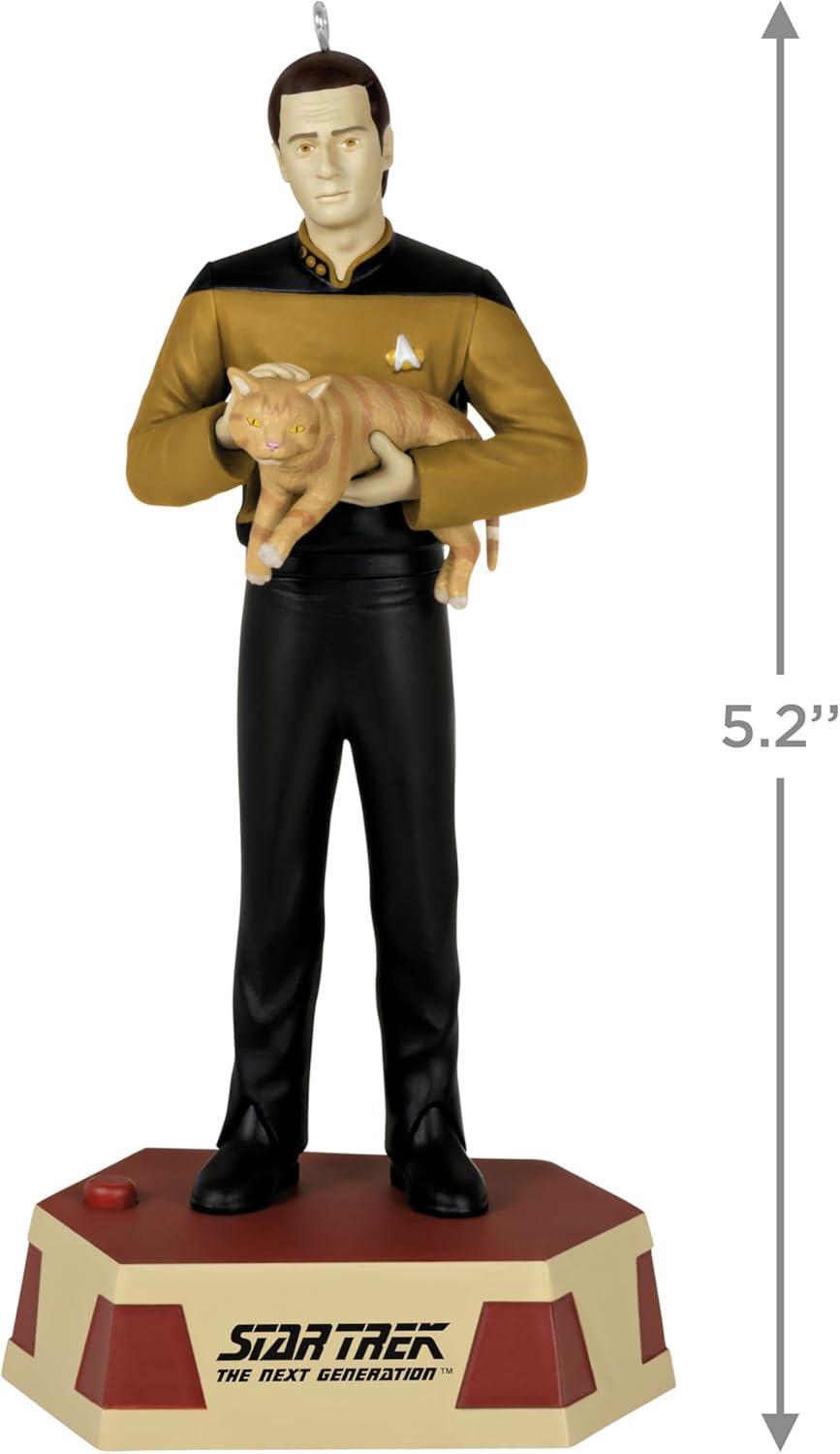 imageHallmark Keepsake Christmas Tabletop Decoration 2025 Star Trek The Next Generation Beware The Borg with Light and Sound Gifts for TrekkiesDatas Ode to Spot