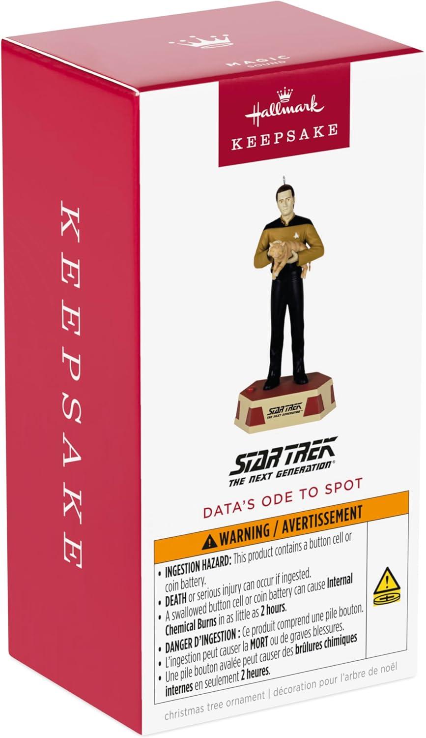 imageHallmark Keepsake Christmas Tabletop Decoration 2025 Star Trek The Next Generation Beware The Borg with Light and Sound Gifts for TrekkiesDatas Ode to Spot