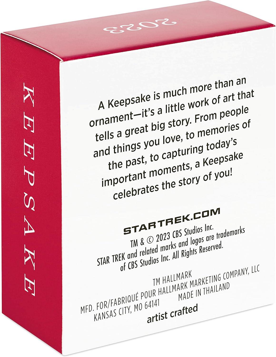 imageHallmark Keepsake Christmas Tabletop Decoration 2025 Star Trek The Next Generation Beware The Borg with Light and Sound Gifts for TrekkiesMini USS Enterprise NCC1701