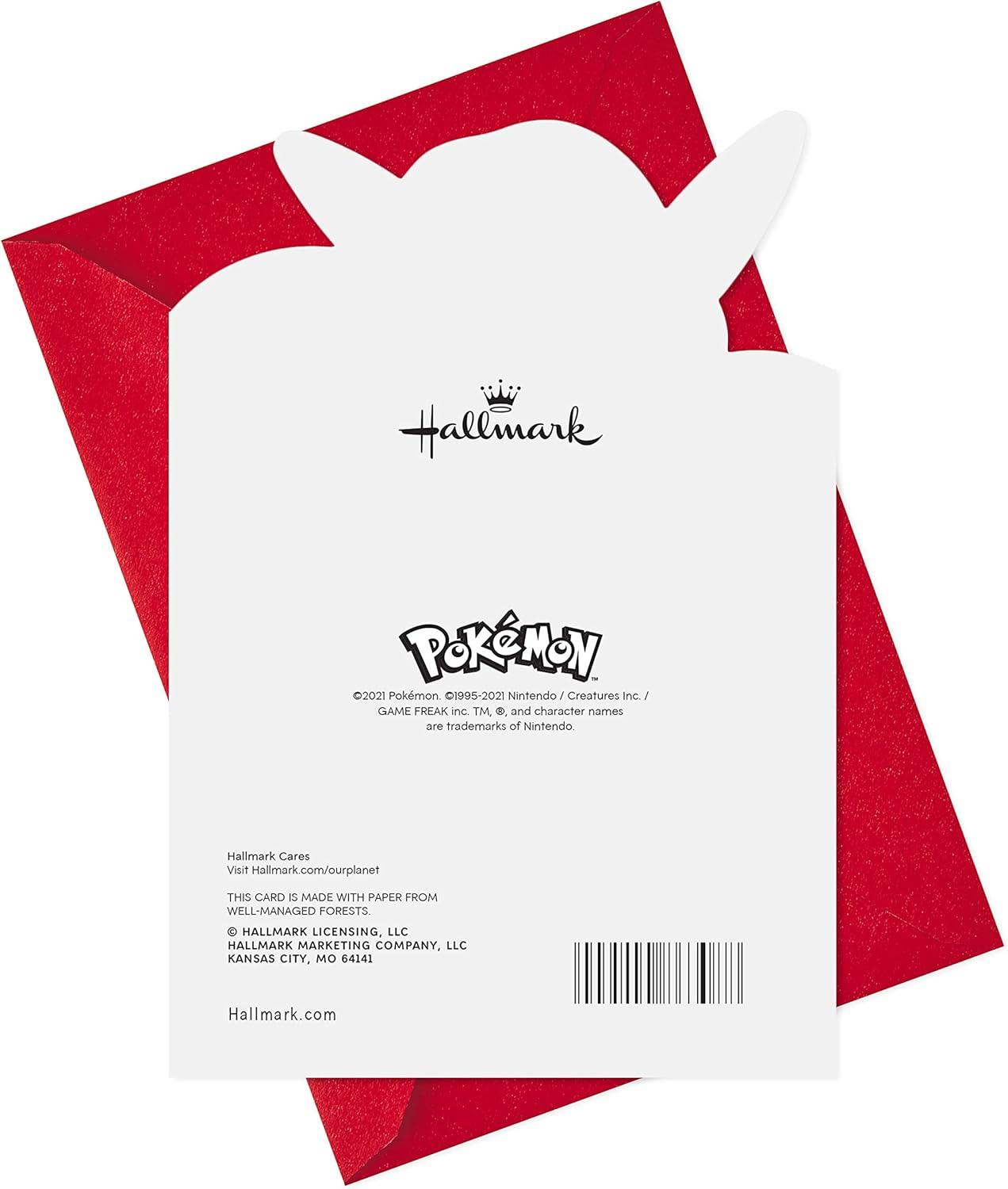 imageHallmark Pack of Pokmon Christmas Cards Pikachu Christmas Lights 4 Holiday Cards with Envelopes 5XXH2386Pikachu Christmas Lights  4 Cards with Envelopes