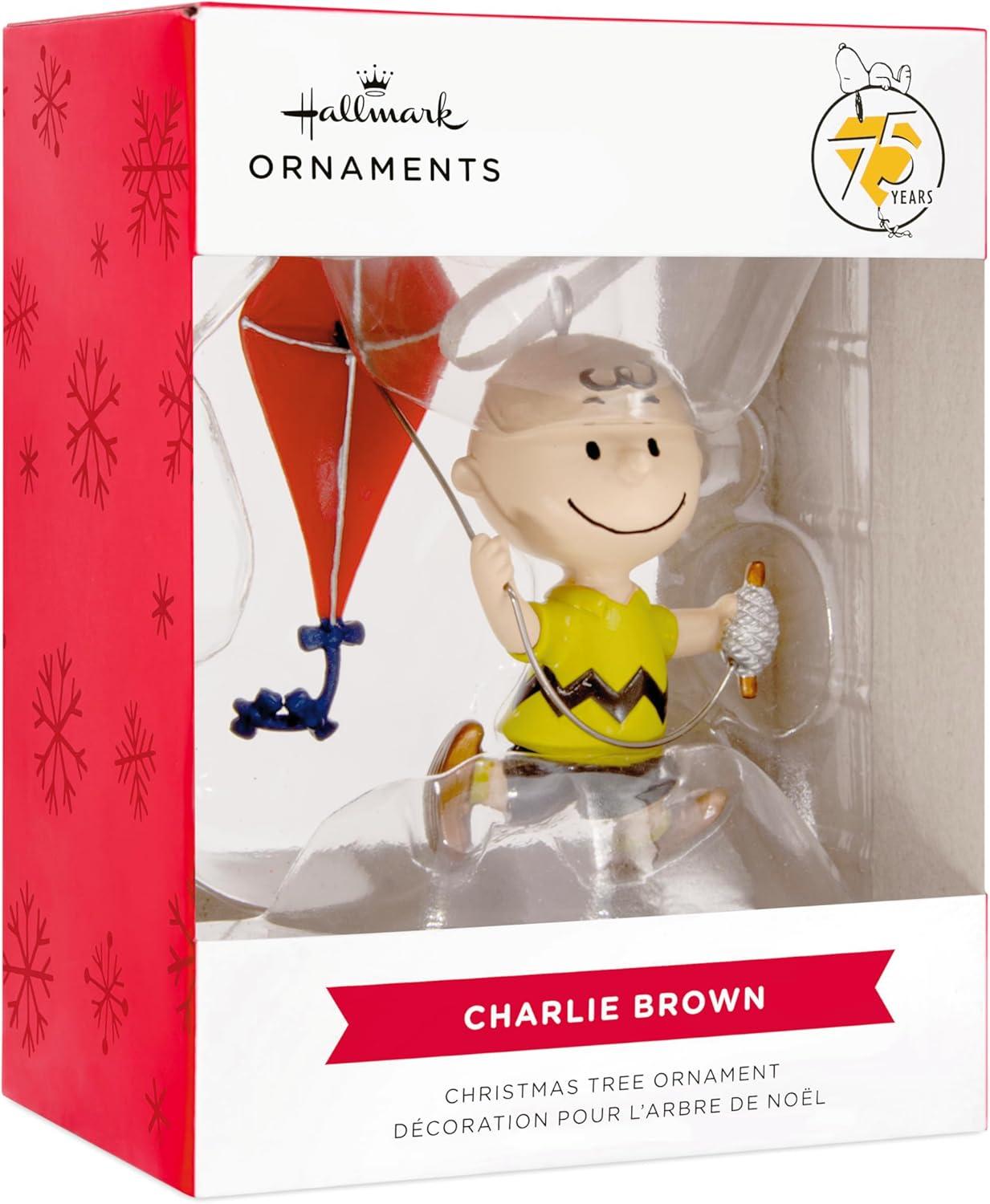 imageHallmark Peanuts 75th Anniversary Charlie Brown with Kite Christmas Ornament Gifts for Peanuts Fans