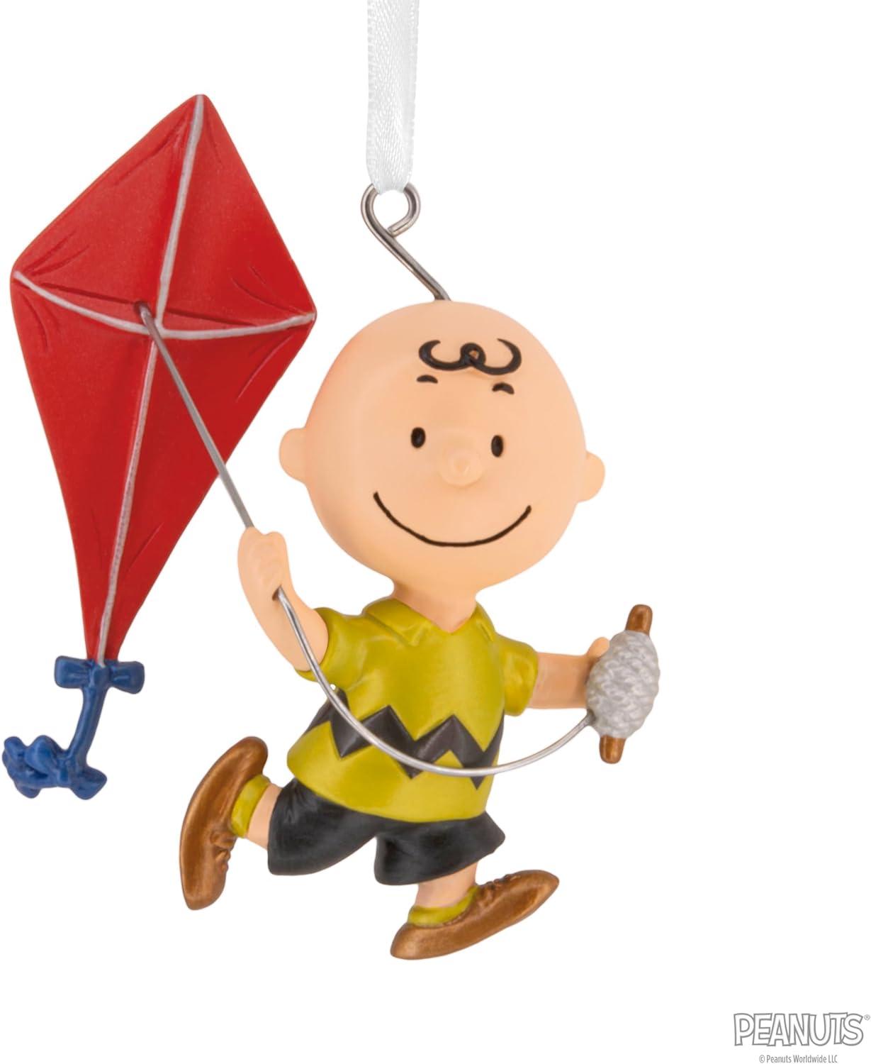 imageHallmark Peanuts 75th Anniversary Charlie Brown with Kite Christmas Ornament Gifts for Peanuts Fans