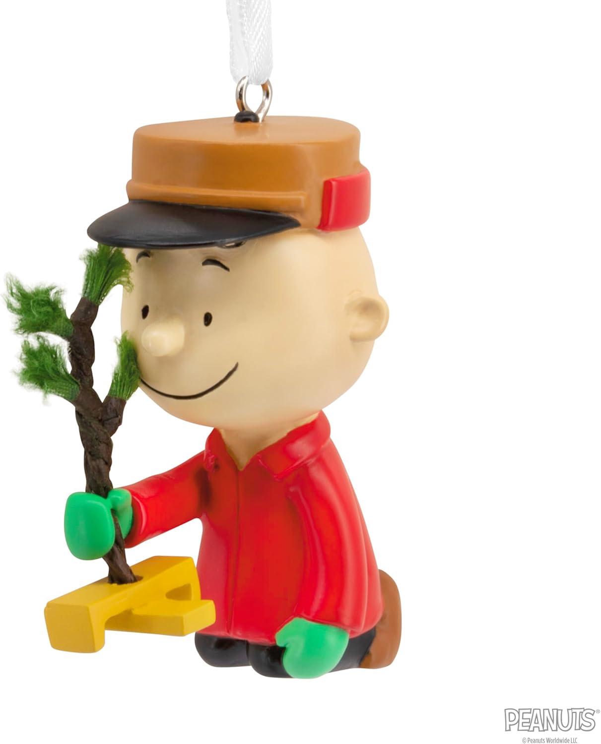 imageHallmark Peanuts Charlie Brown Kneeling with Tree Christmas Ornament Gifts for Peanuts Fans