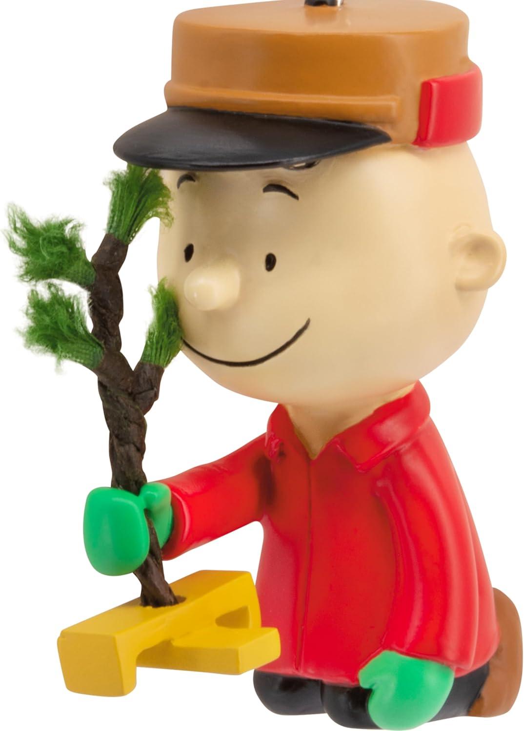imageHallmark Peanuts Charlie Brown Kneeling with Tree Christmas Ornament Gifts for Peanuts Fans