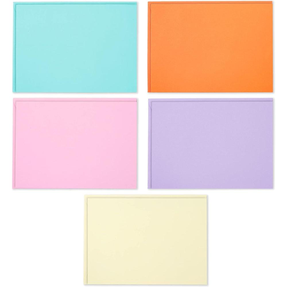 imageHallmark Blank Cards and Envelopes Assortment Pastels 200 Note Cards in Green Orange Yellow Pink Purple